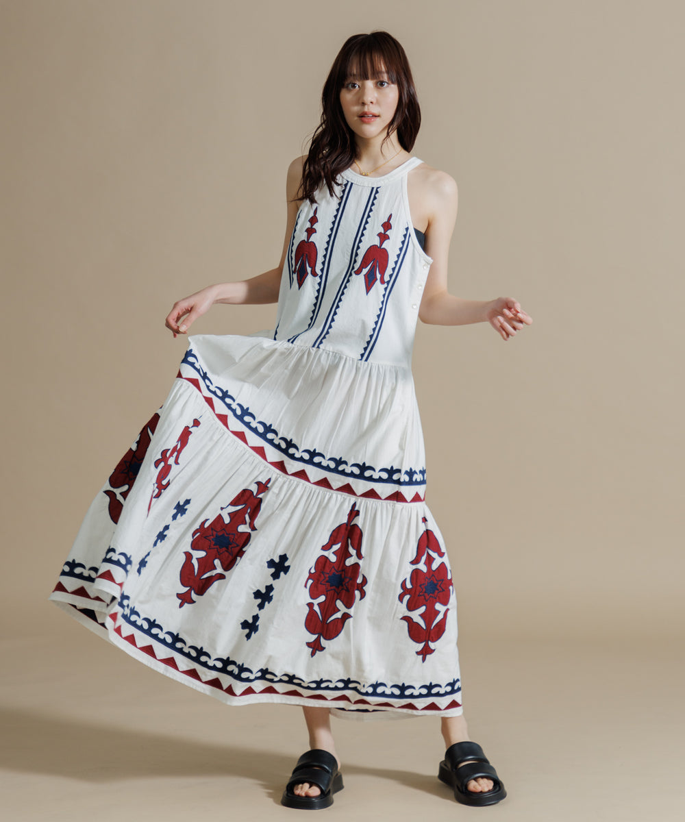 WOMEN】LEIN 幾何学柄アップリケ刺繍ワンピース – AMERICAN RAG CIE