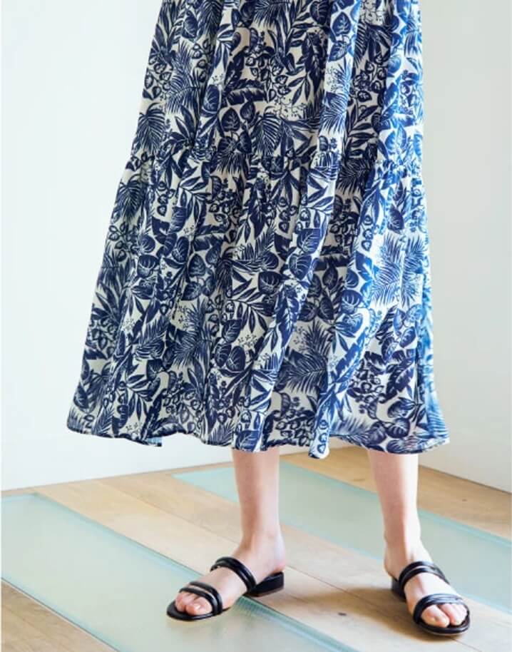 ニットベスト+ティアード ワンピセット