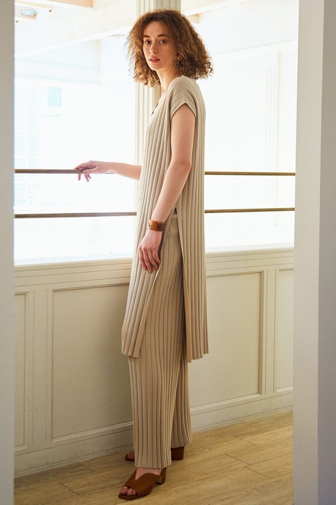 ワイドリブニット セットアップ