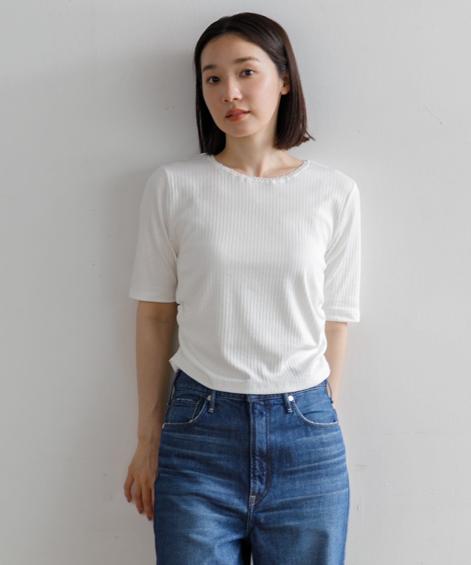 tシャツ 「ARC」ピコレース5分袖トップス レディース WOMEN】ARC ピコレース5分袖トップス – AMERICAN RAG CIE