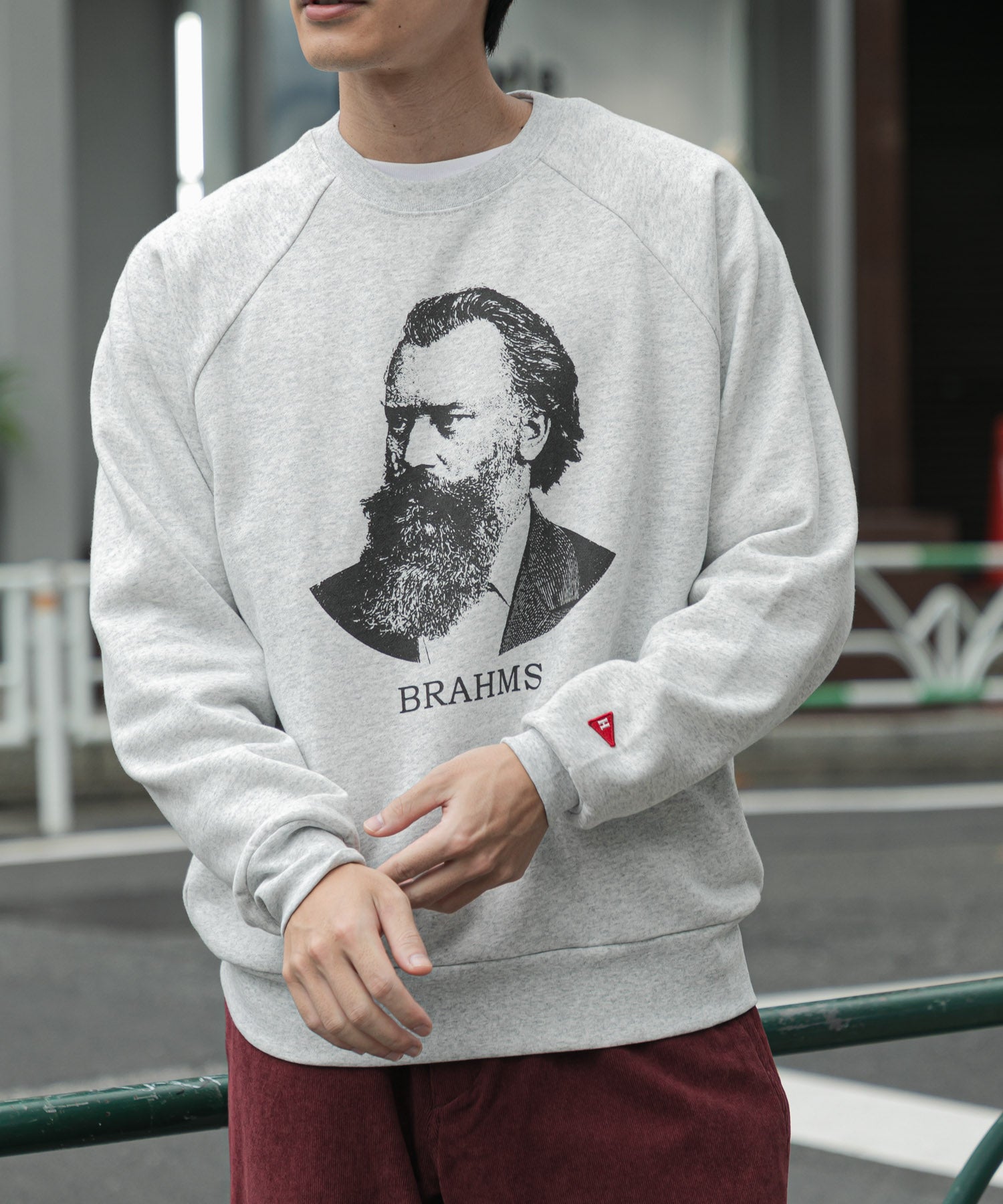 【美品】Healthknit ブラームス classic スウェット　Ｌ クラシックスウェット クルーネック長袖（ブラームス）