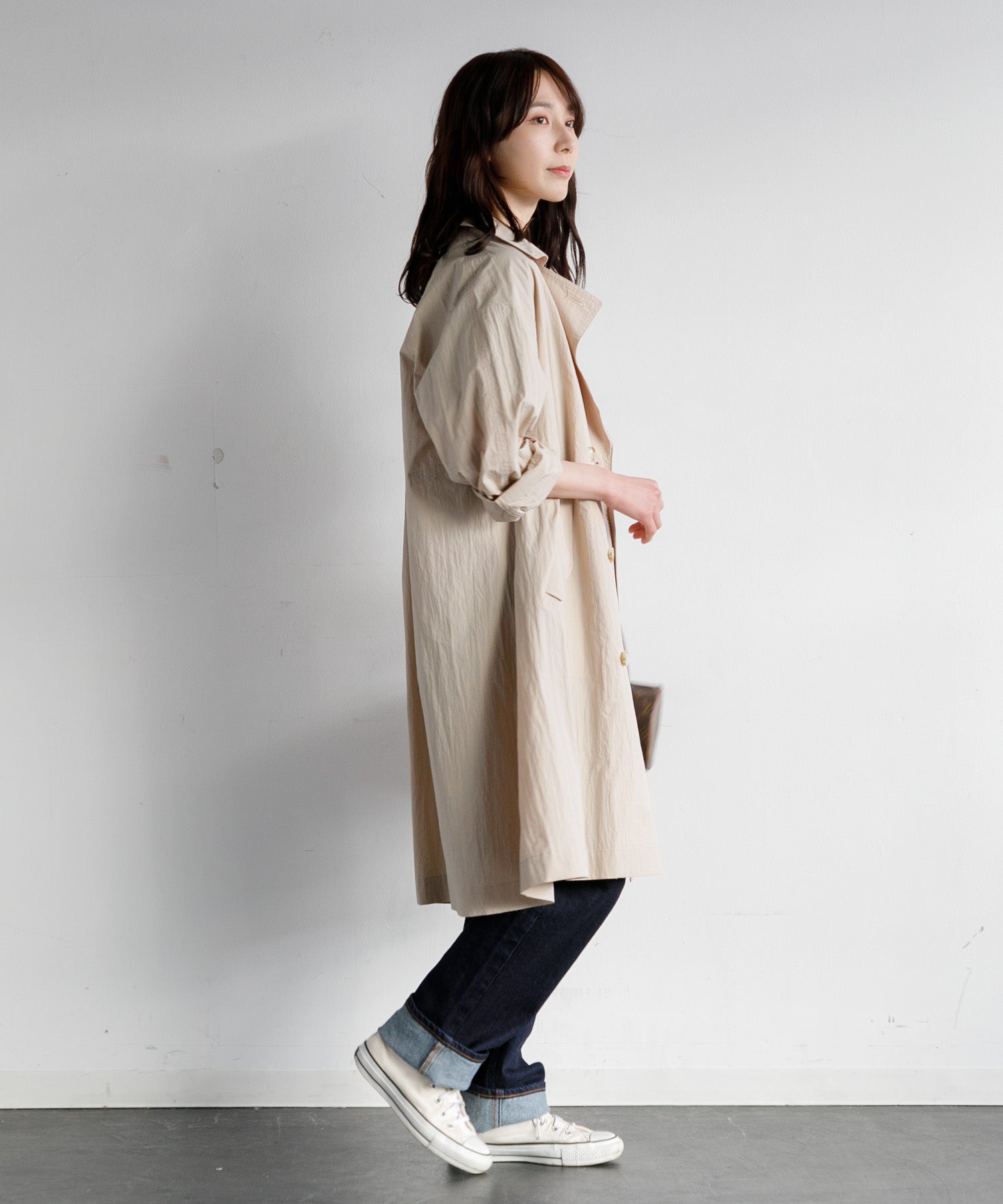 WOMEN】サイドシャーリングトレンチコート – AMERICAN RAG CIE