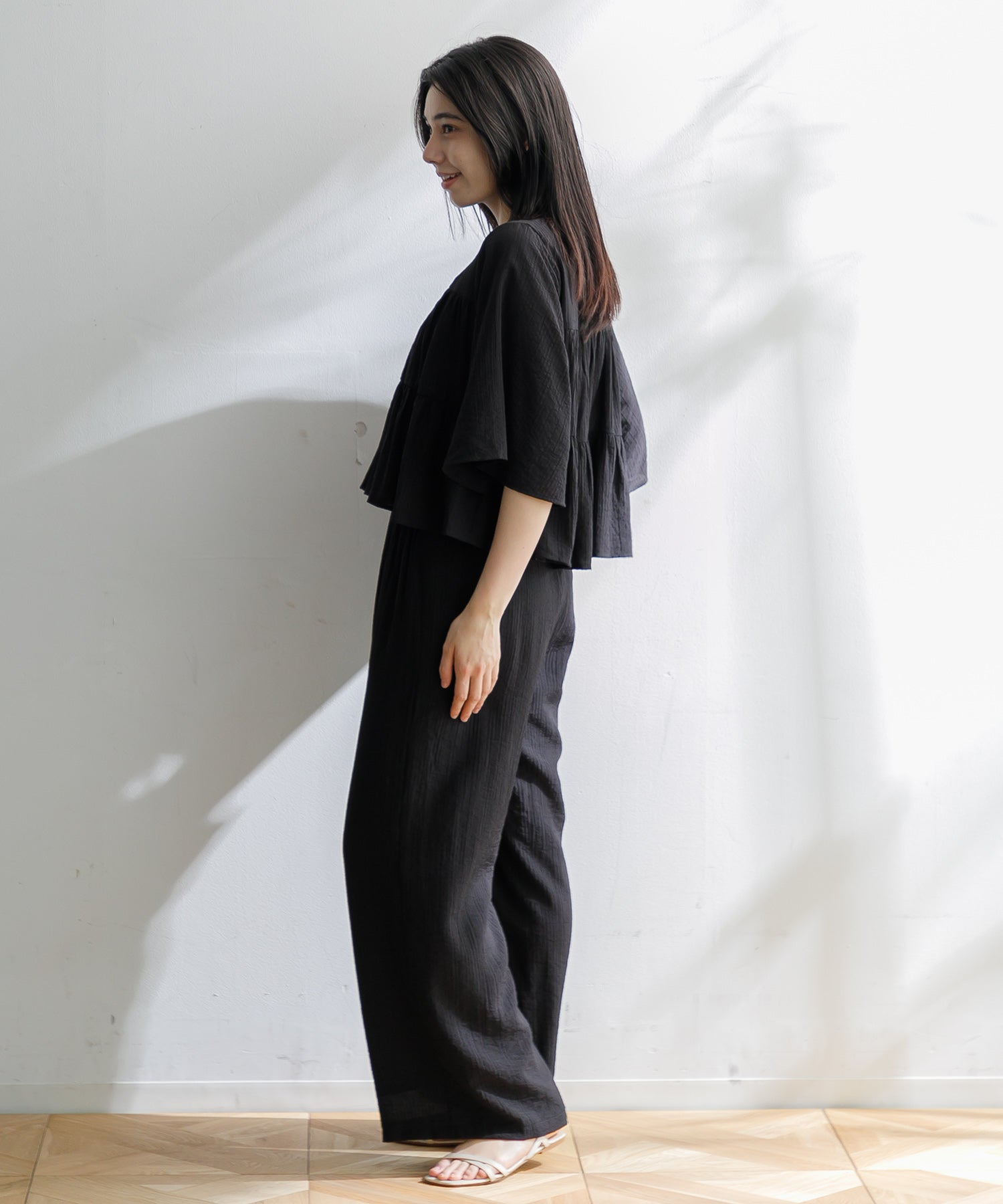 【極美品】Curensology / シアーティアードブラウス / ホワイト 極美品】Curensology / シアーティアードブラウス / ホワイト