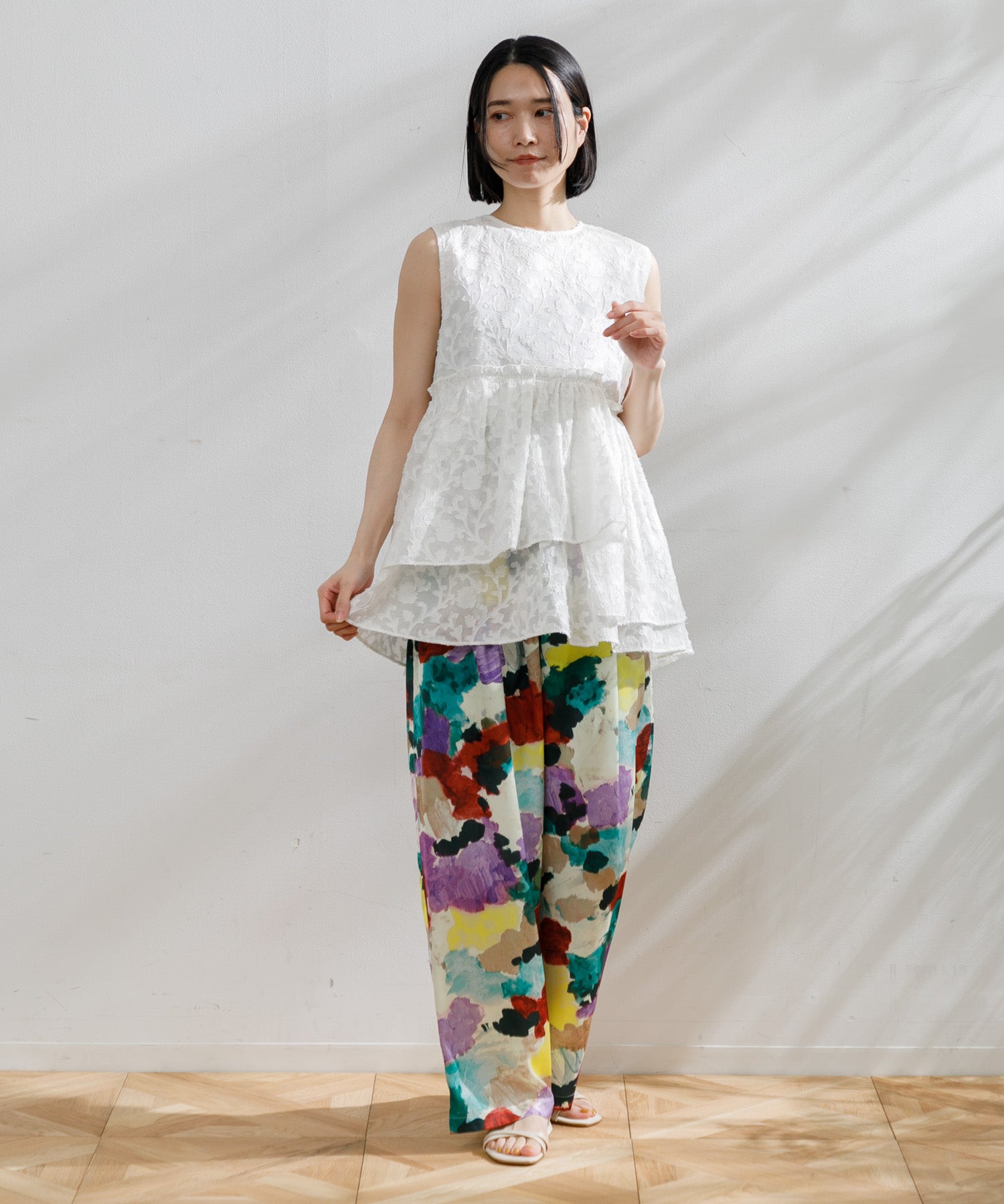 WOMEN】ティアードノースリーブブラウス – AMERICAN RAG CIE