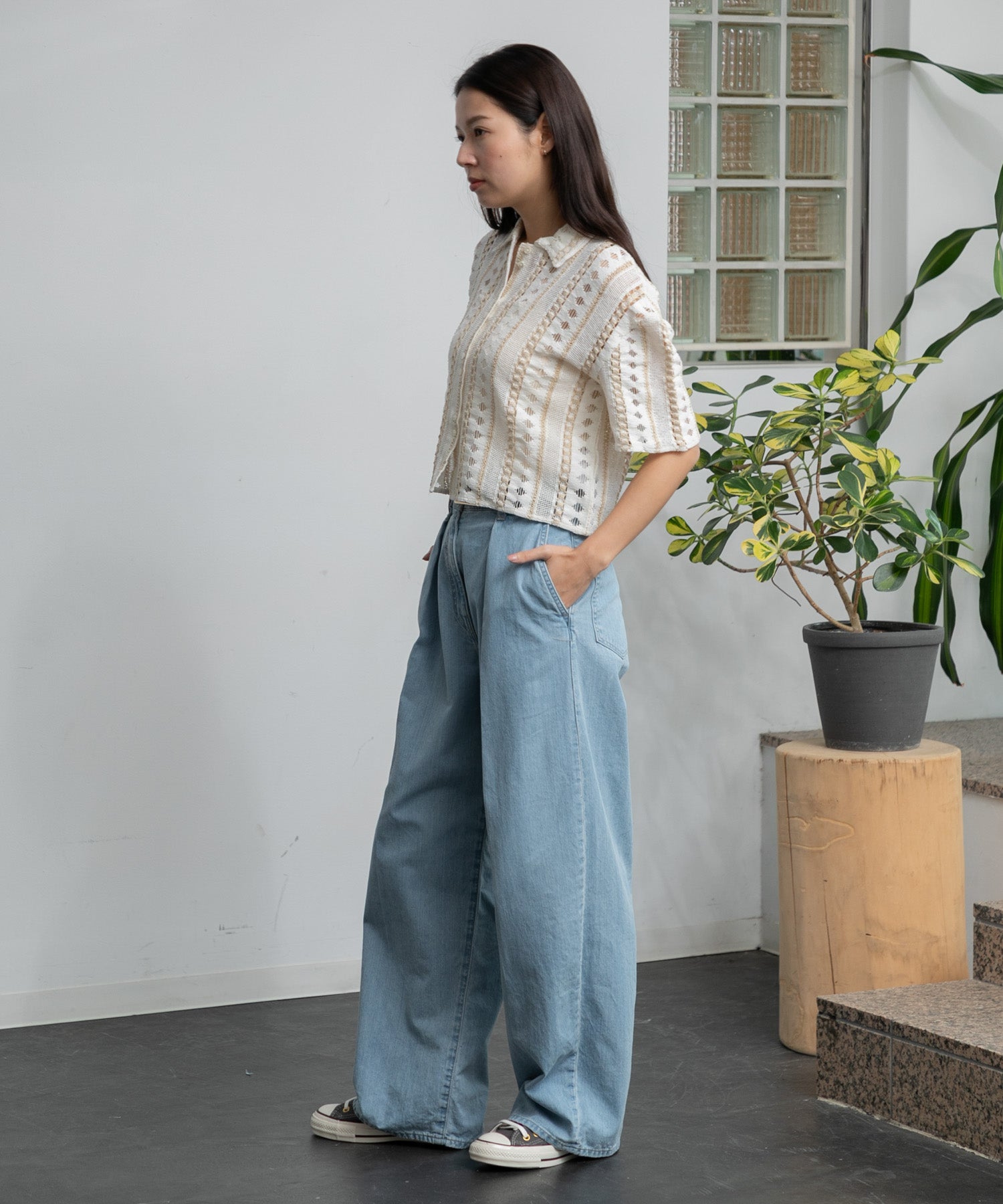 【TICCA 】 ワイドパンツ WOMEN】TICCA ライトデニムタックワイドパンツ – AMERICAN RAG CIE