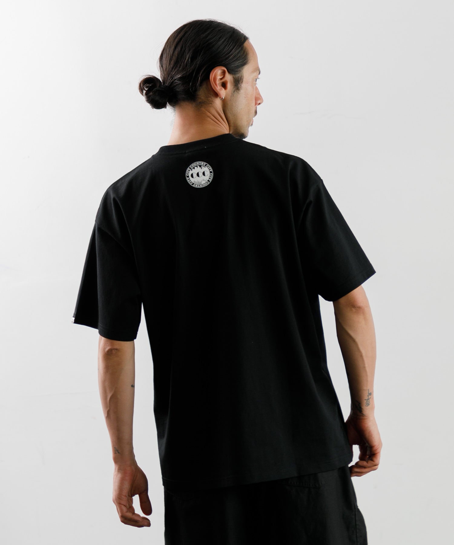 CITY COUNTRY CITY コットンスウェットシャツ M ブラック Cotton T-shirt_City Country City | CITY COUNTRY CITY