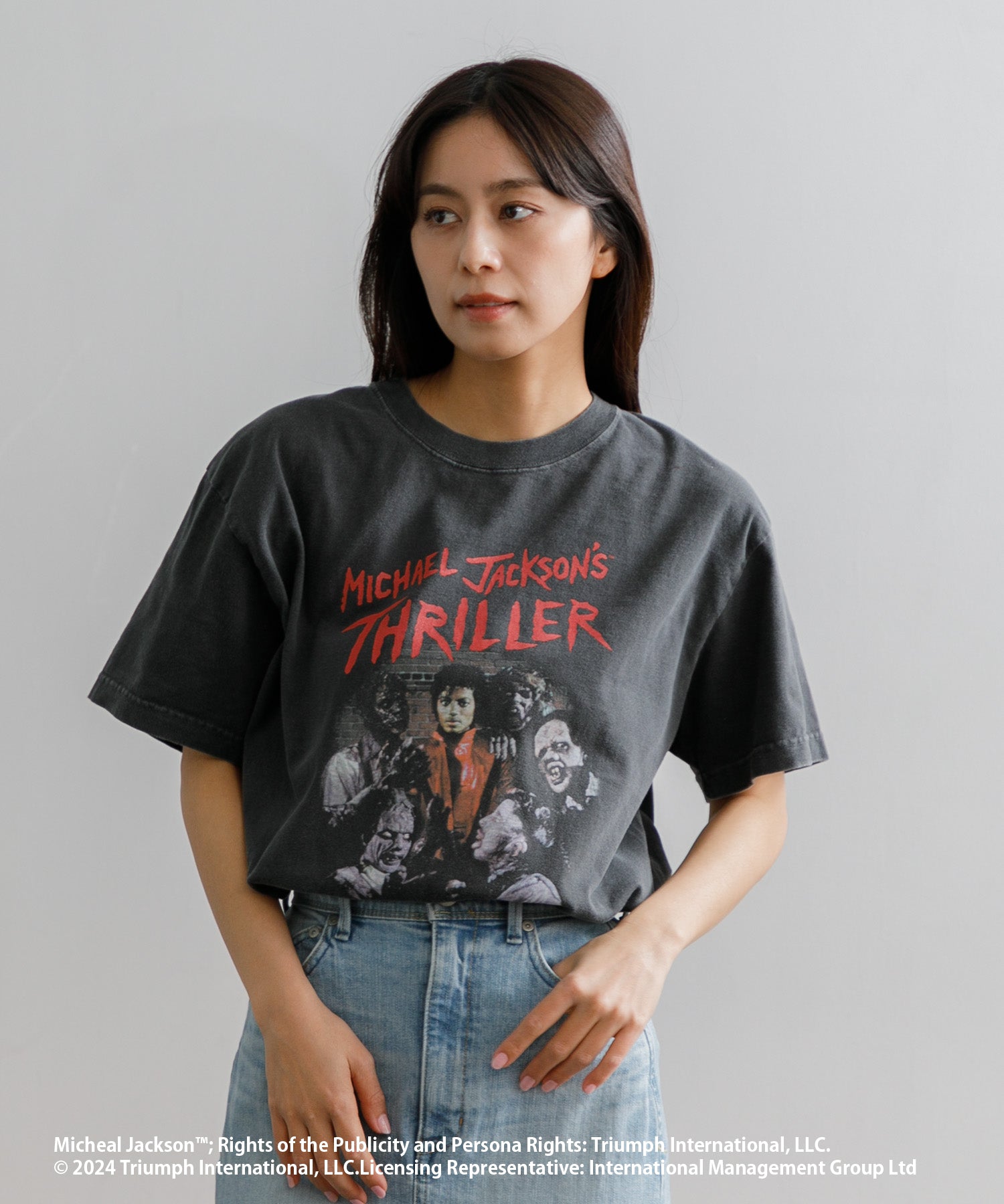 2560 マイケルジャクソン レディース Tシャツ 黒 S 2560マイケルジャクソンレディースTシャツ黒S