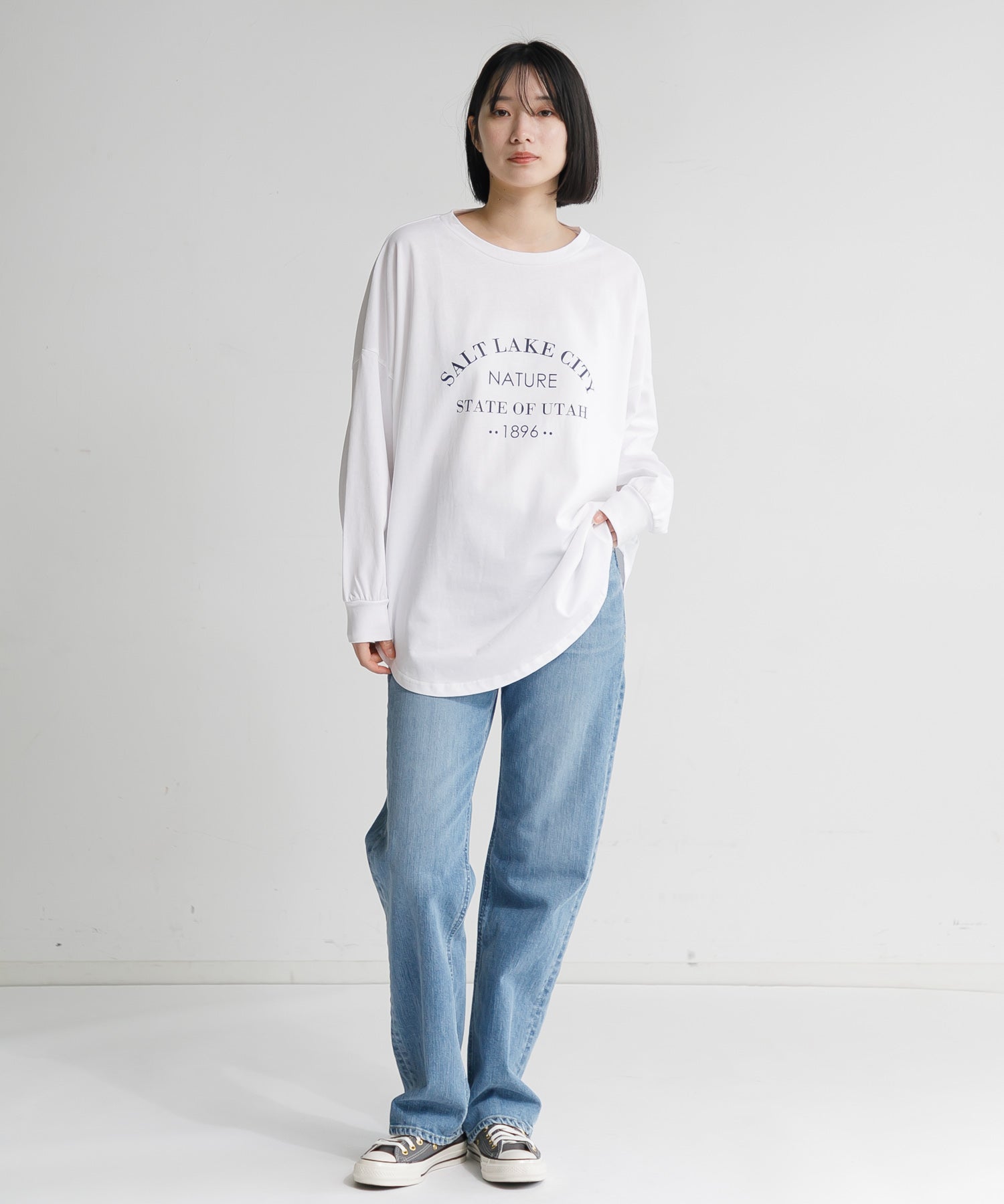 みんと新品YANUK LEA 27オールドブラック YANUK(ヤヌーク) LEA/ボーイズストレート/カットオフフロスト