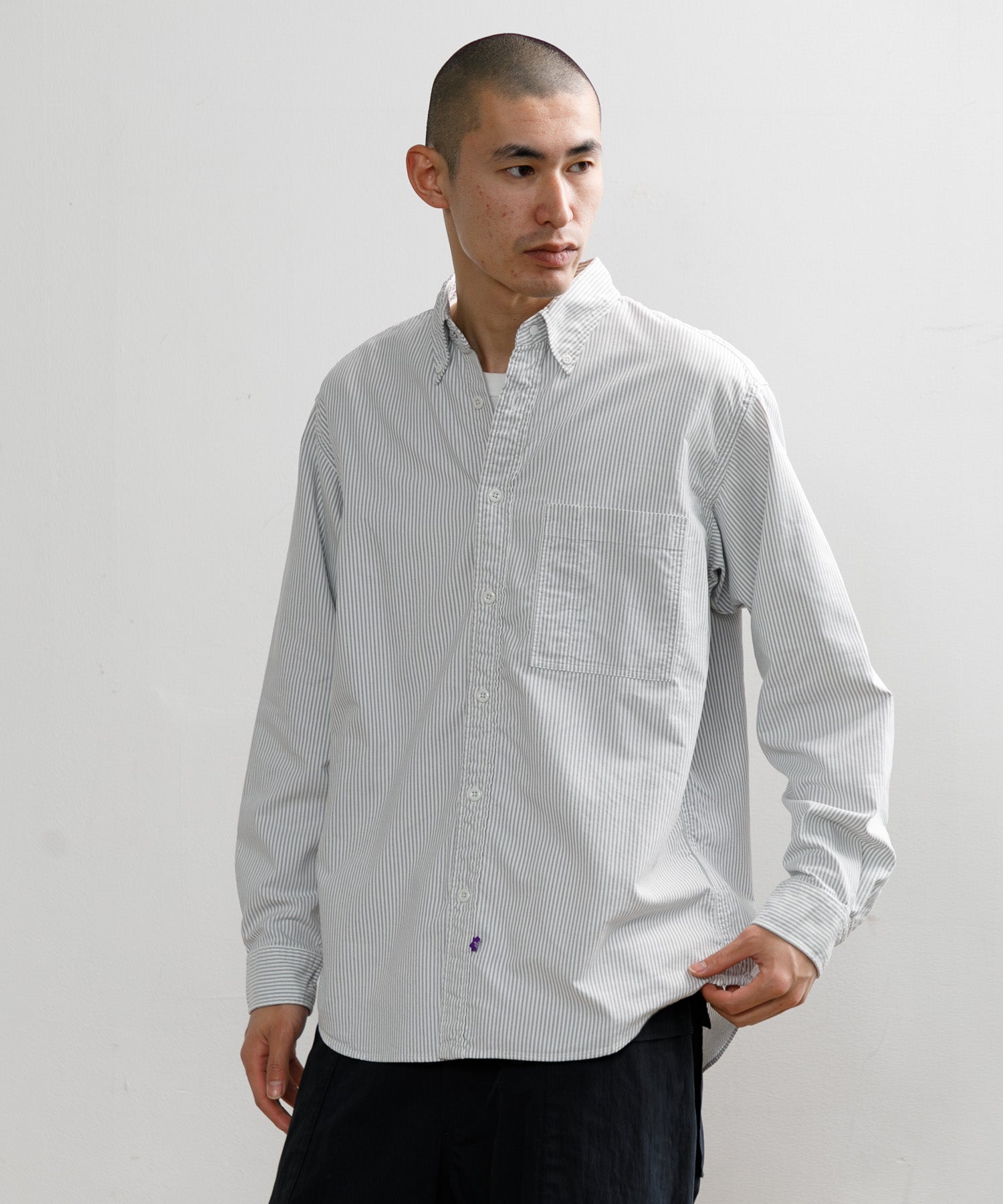 【MEN】THE NORTH FACE PURPLE LABEL Button Down Striped Field Shirt