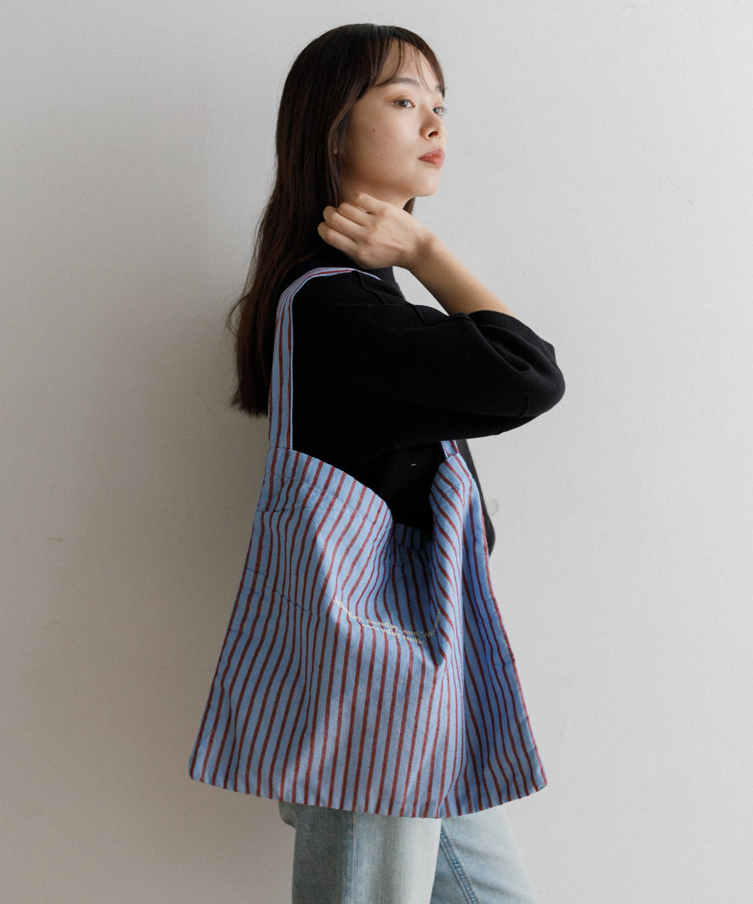 【WOMEN】beej fabric oneshoulder strip bag