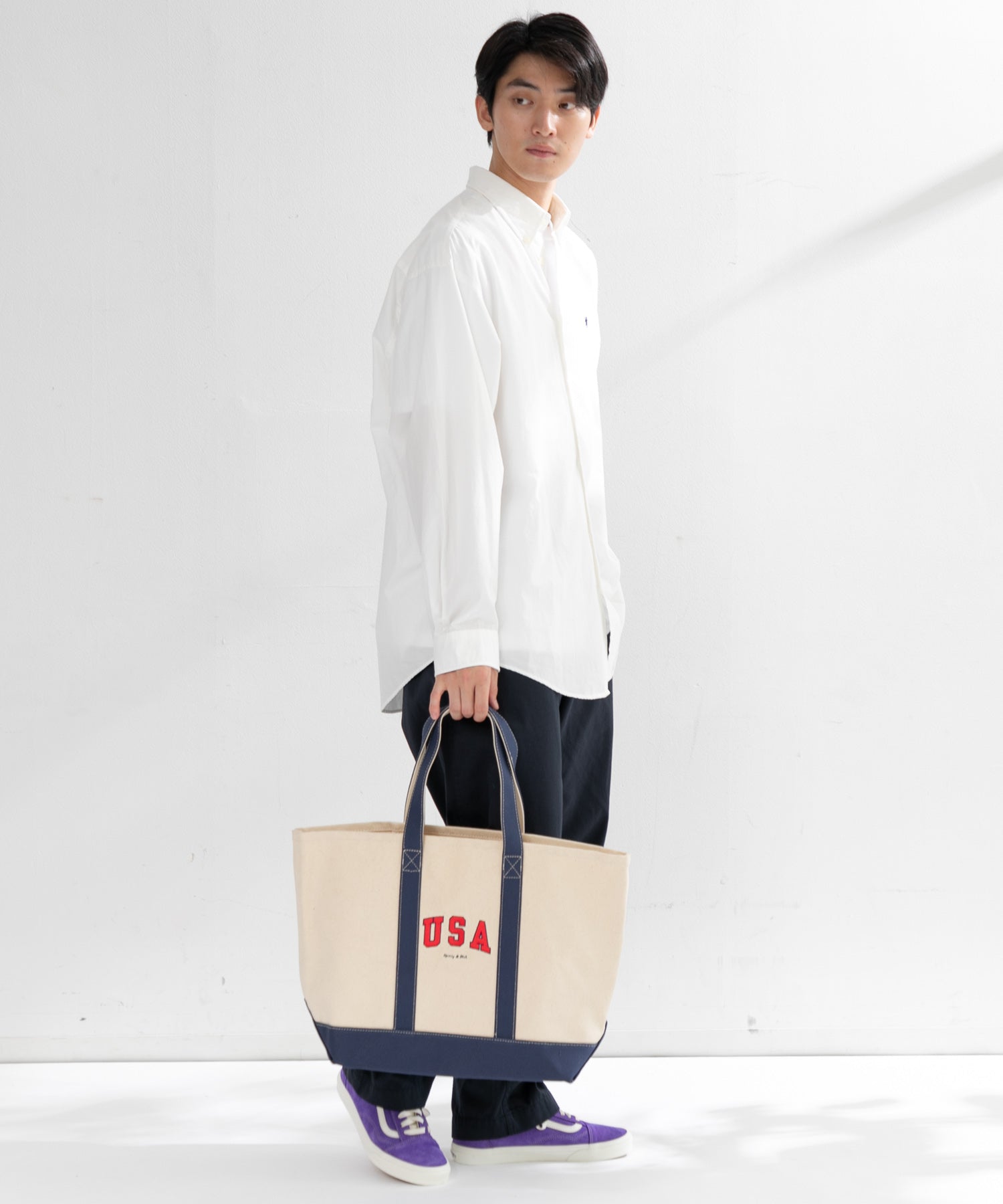 【Sporty＆Rich】USA キャンバストートバッグ ユニセックス Sporty&Rich＞USA TOTE BAG/バッグ