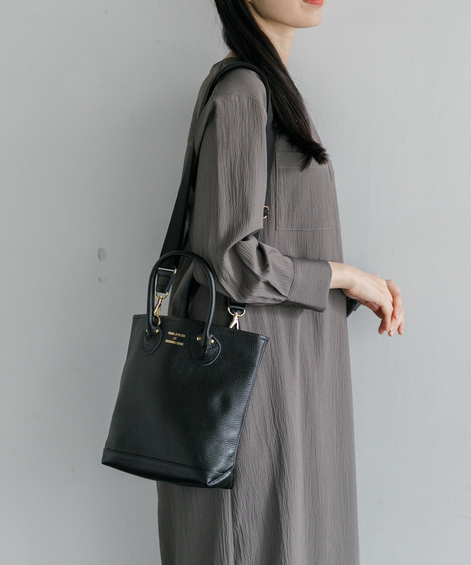 WOMEN】YOUNG & OLSEN TDS EMBOSSED LEATHER HAVERSACK S