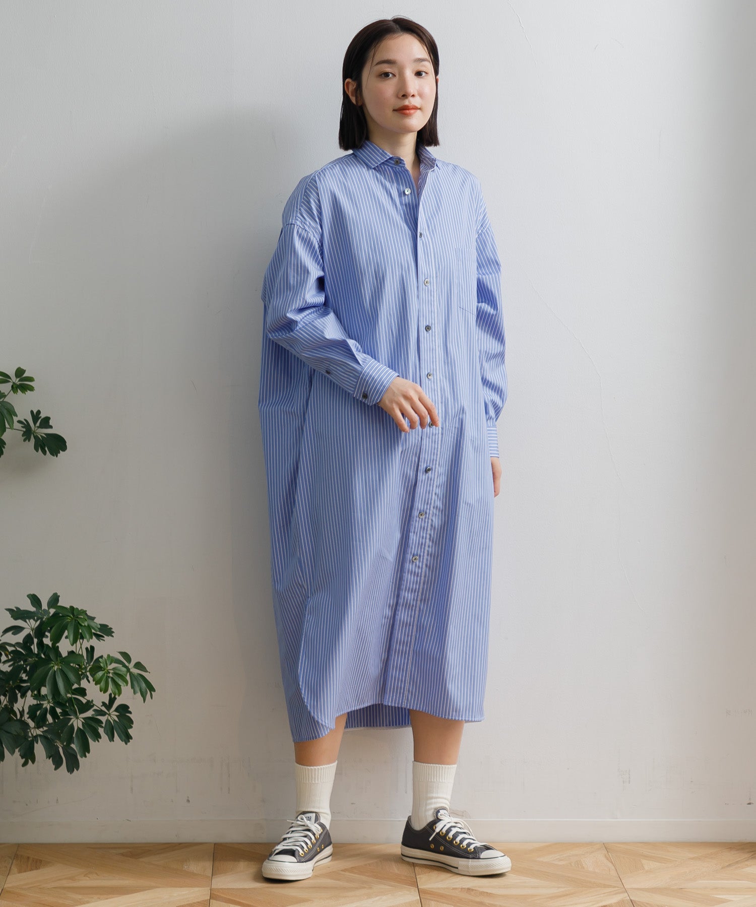 美品　ティッカ 定価3.2万円　スクエアビッグロングシャツワンピース TICCA】スクエアビッグシャツワンピース（マキシ・ロング