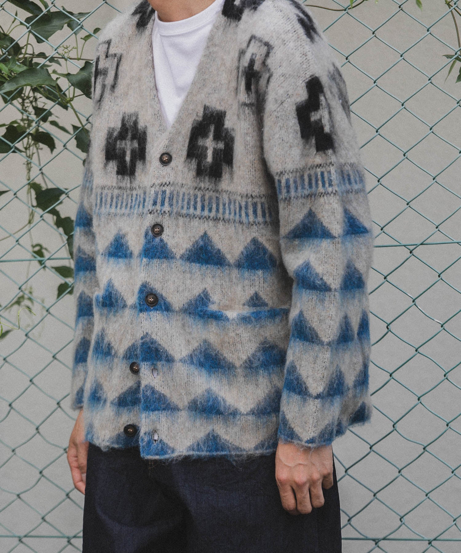 極美品】Seagreen ネイティブ柄 ニット ガウン カーディガン 02