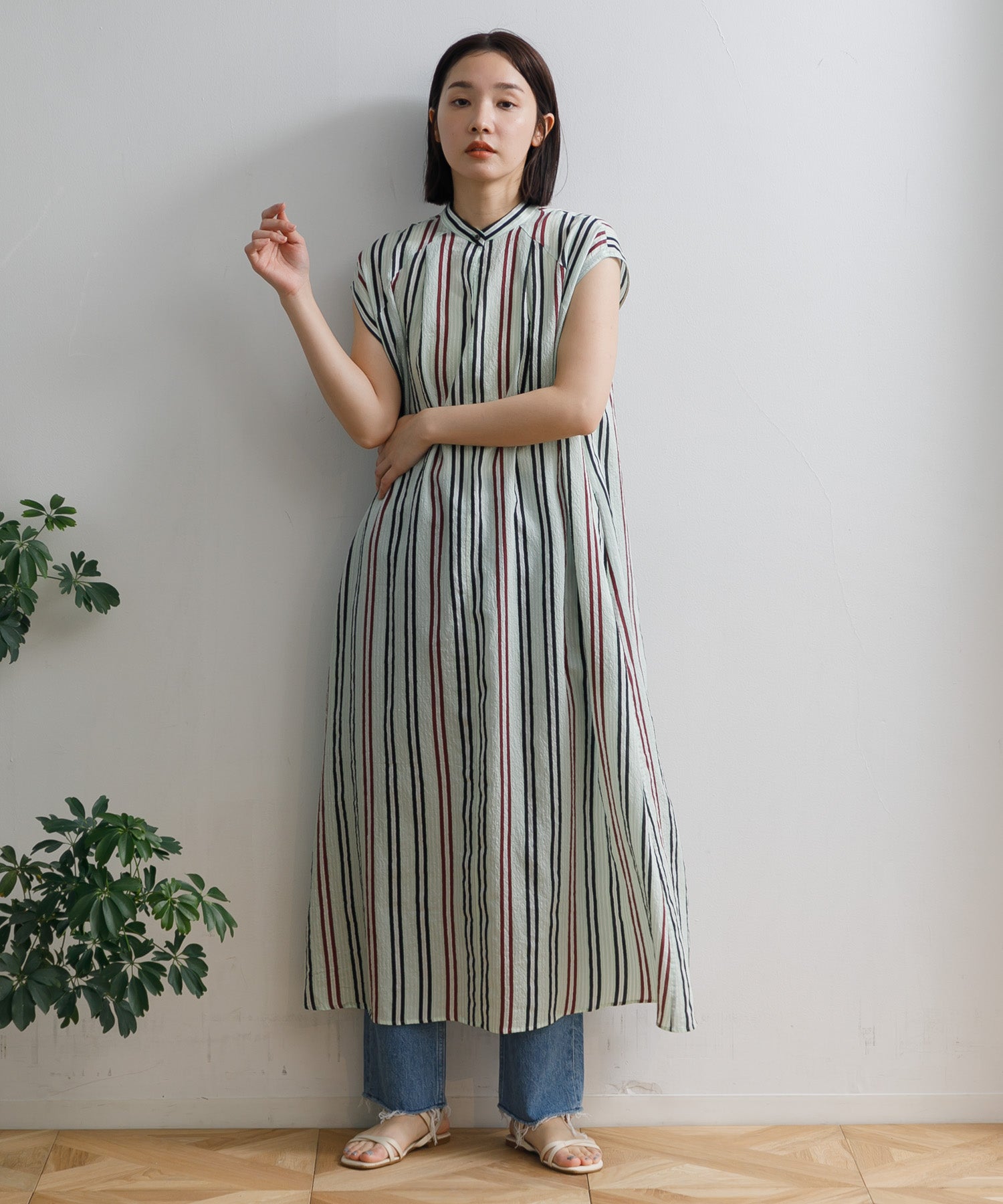 WOMEN】TICCA テンセルストライプ 2WAYワンピース – AMERICAN