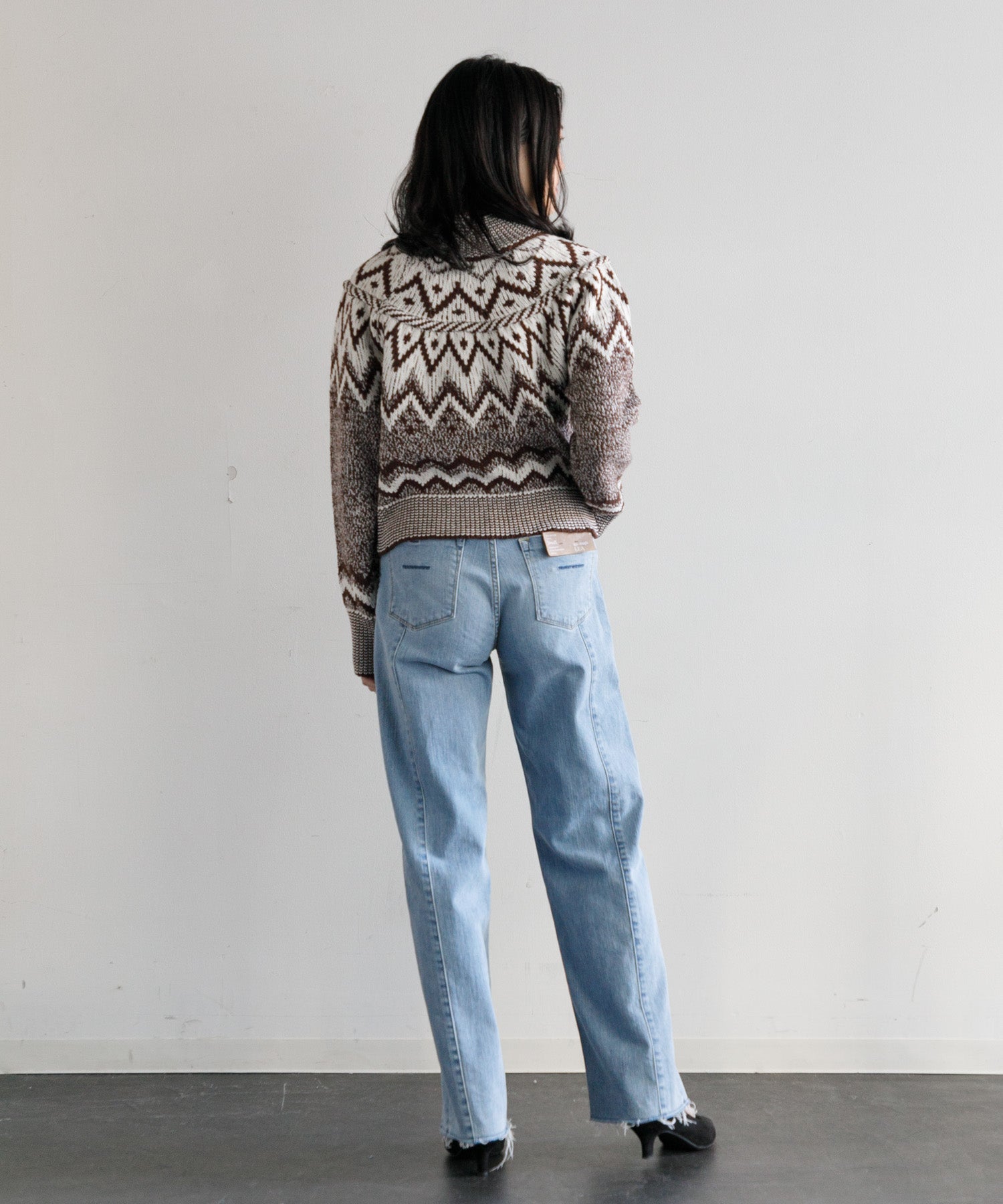 WOMEN】YANUK ボーイズストレート LEA スイッチングサックス