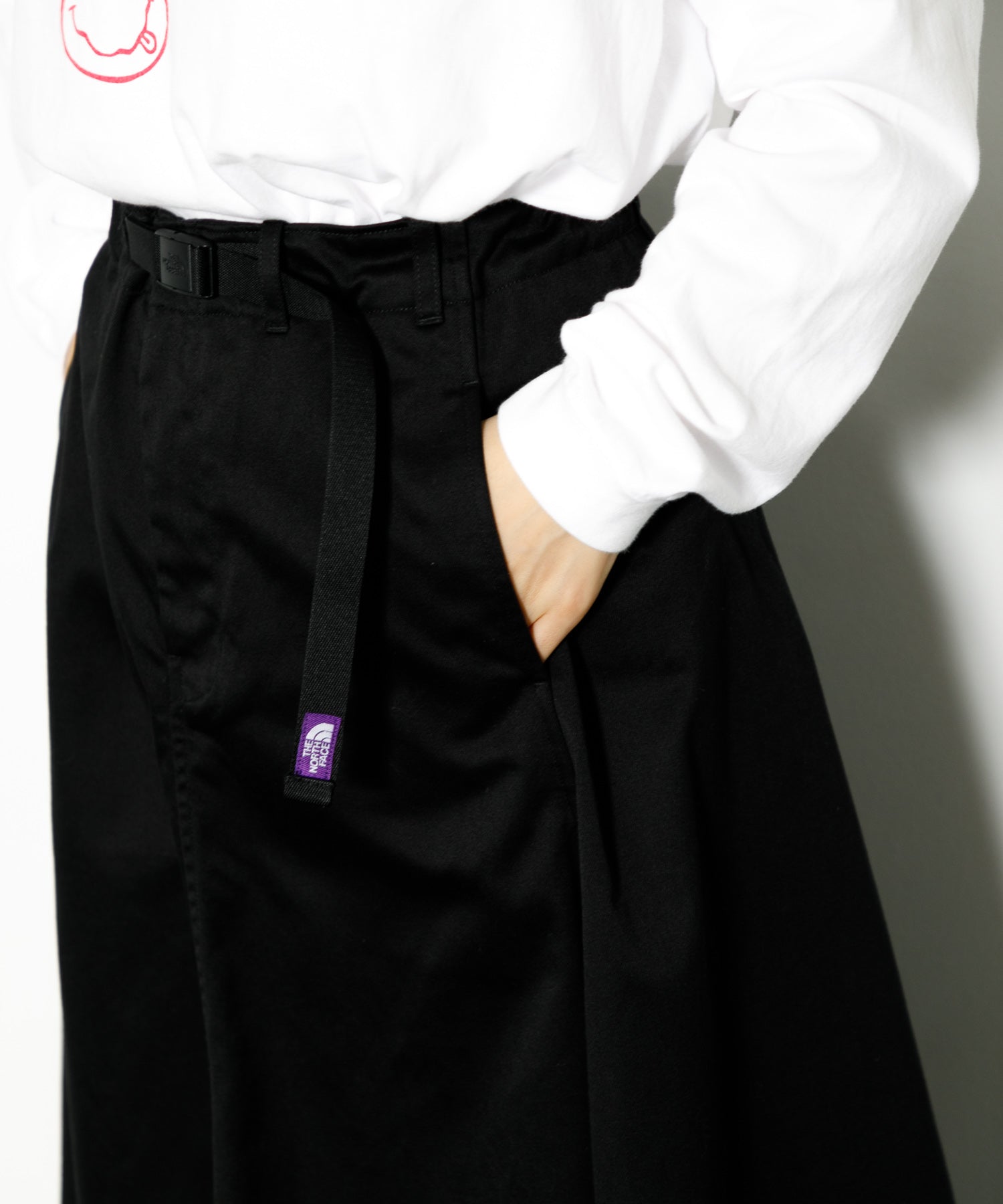 【新品】S ノースフェイス パープルレーベル フレアスカート チノ 黒 ブラック WOMEN】THE NORTH FACE PURPLE LABEL Chino Flared Field Skirt