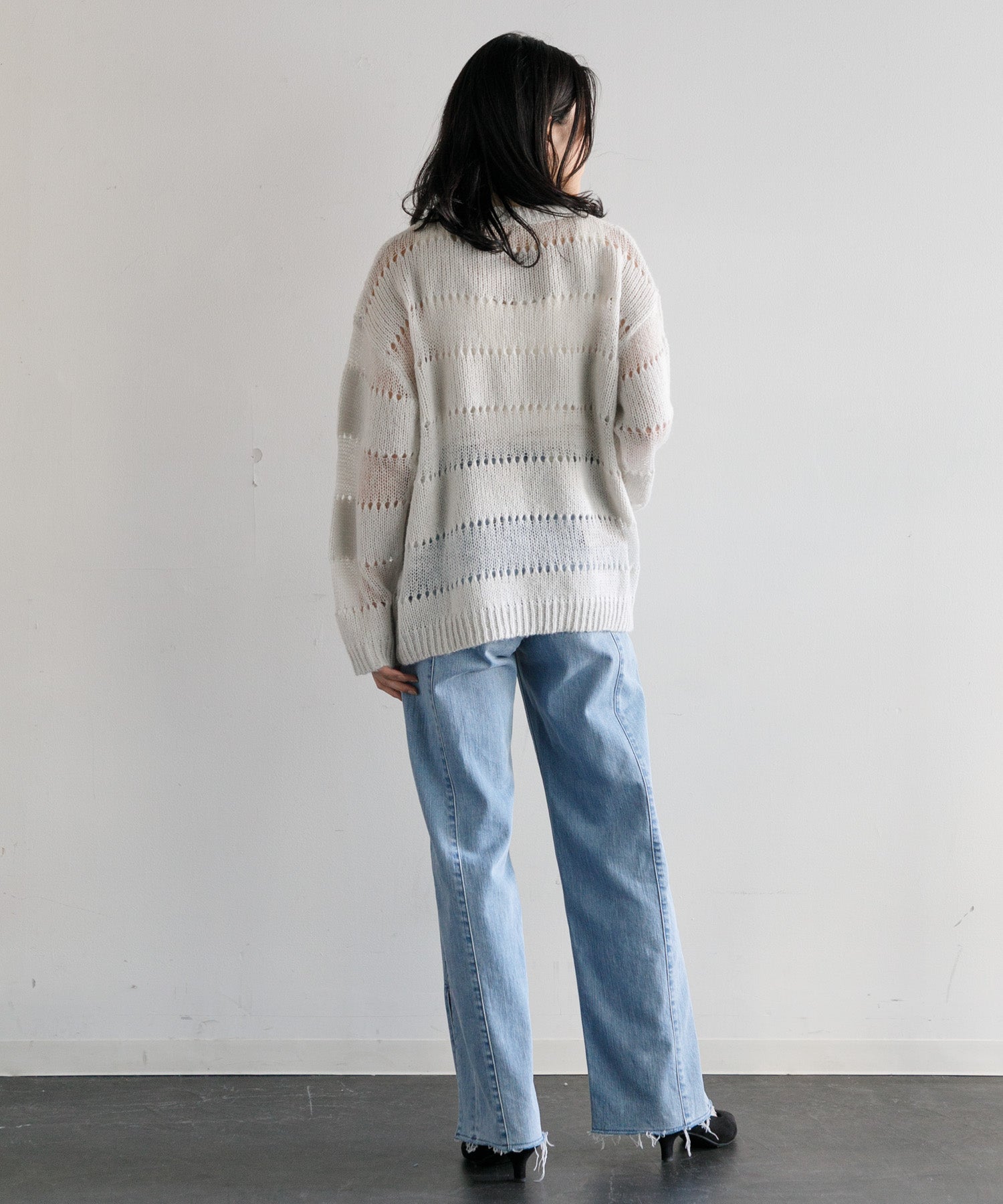 WOMEN】YANUK ボーイズストレート LEA スイッチングサックス