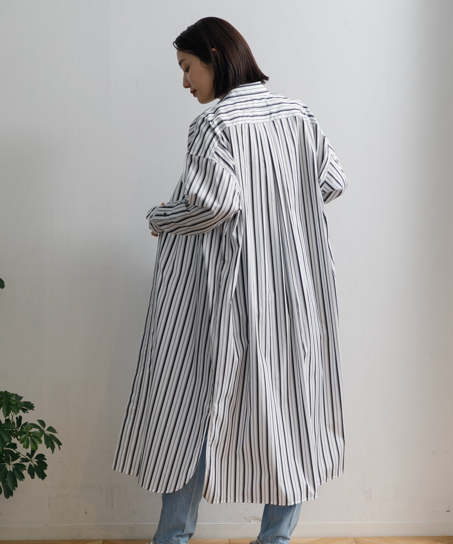 ティッカ スクエアビッグロングシャツ シャツワンピース ロング ブラック 雑貨のお店セレクト・ペンギン-長く使える「いいもの」を！