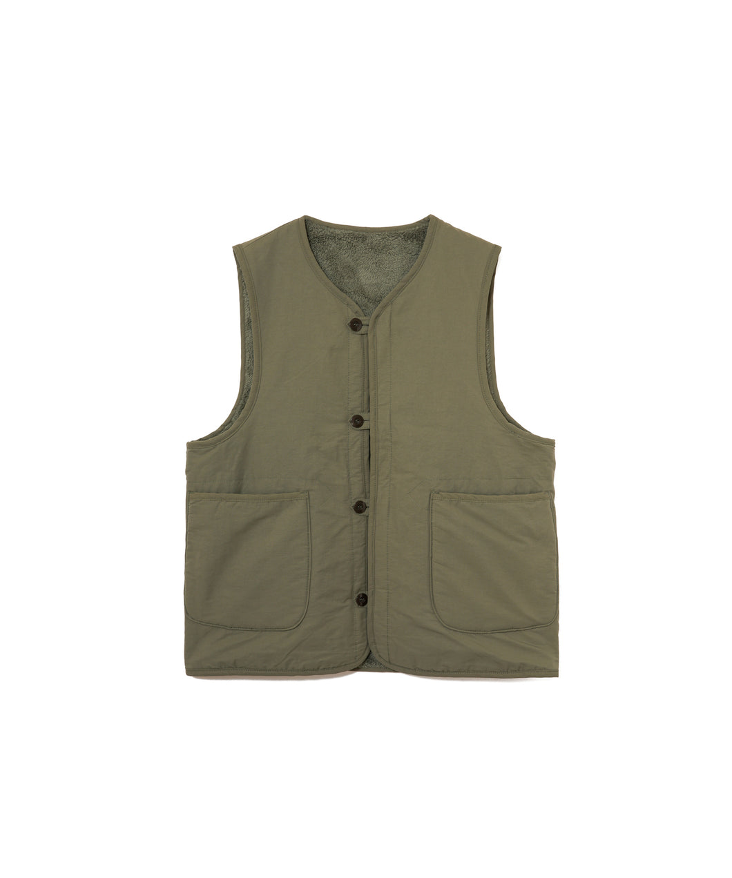 【MEN】ARMY TWILL COTTON NYLON REVERSIBLE VEST