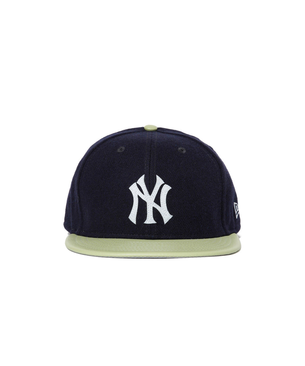 【MEN , WOMEN】NEW ERA 59FIFTY Powered by GORO NAKATSUGAWA（MIN-NANO） ニューヨーク・ヤンキース メルトン ネイビー ライトグリーンバイザー