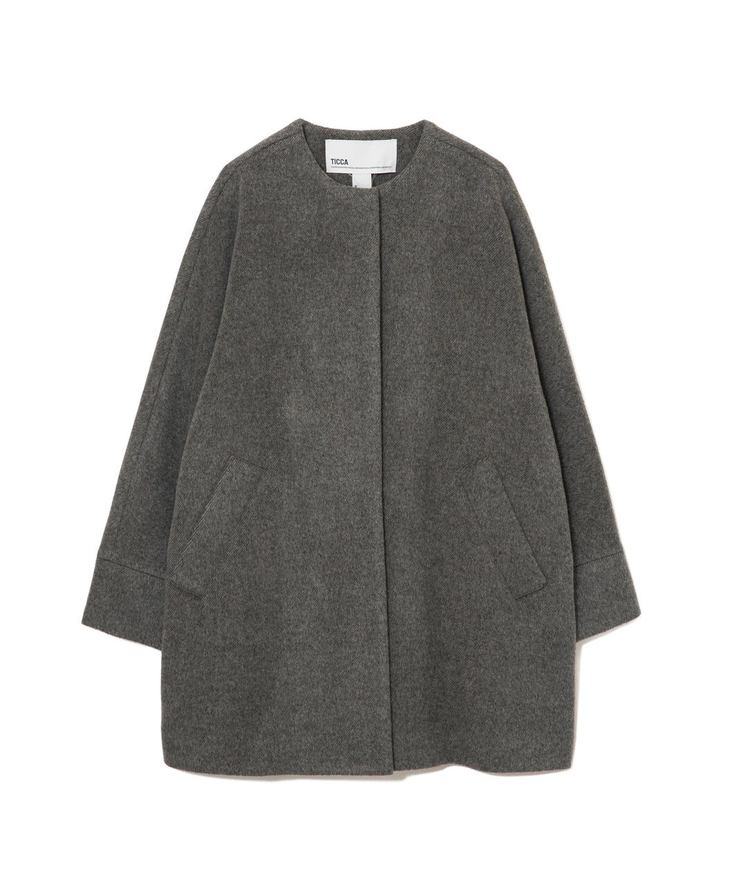 【WOMEN】TICCA ノーカラーテントコート TBEA-244