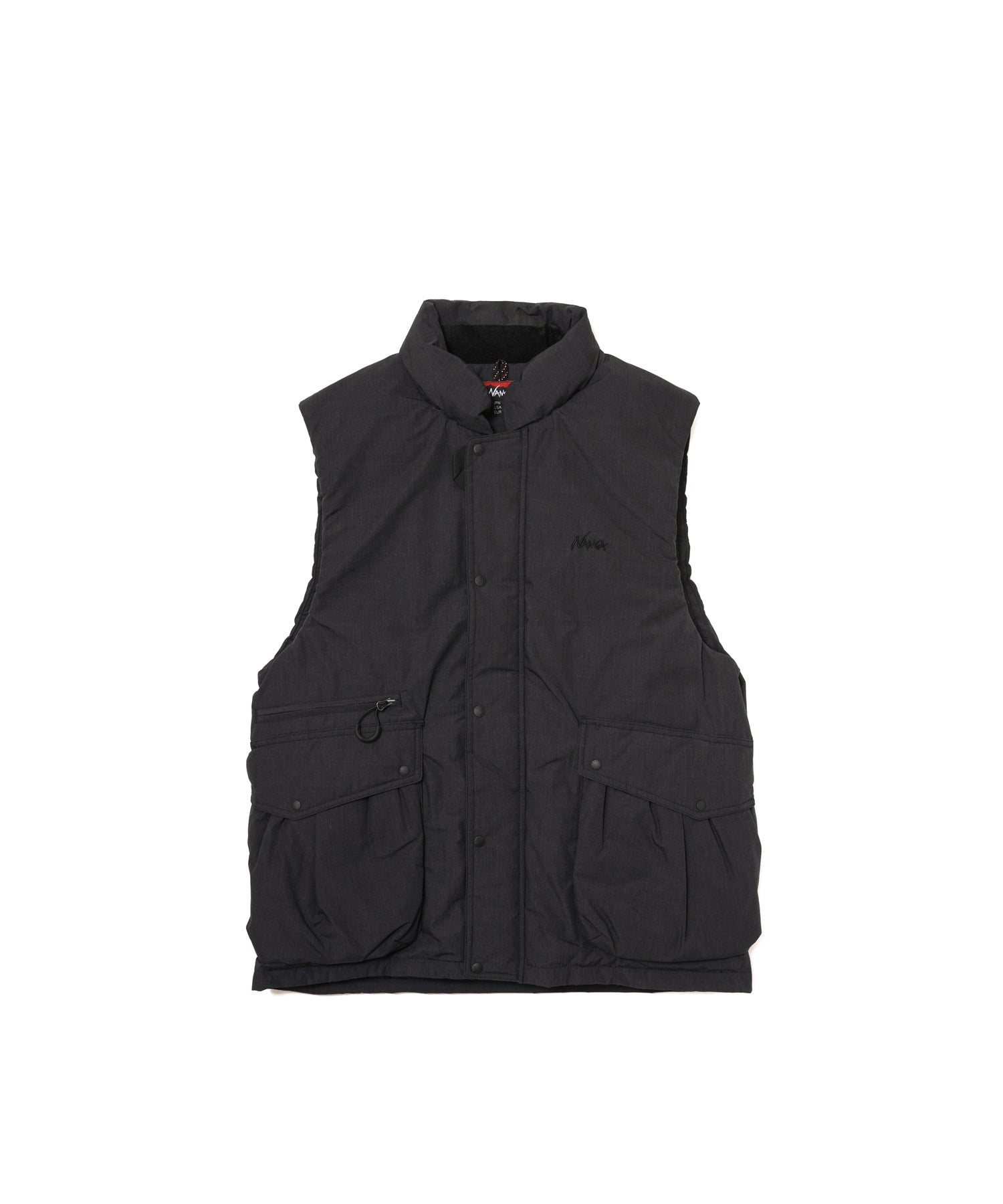 ナゴンスタンス　ベスト　トップス　ダウン　ジップ　コート　ブラック ベーシック ハイネックWジップ インナーダウンベスト – TAION