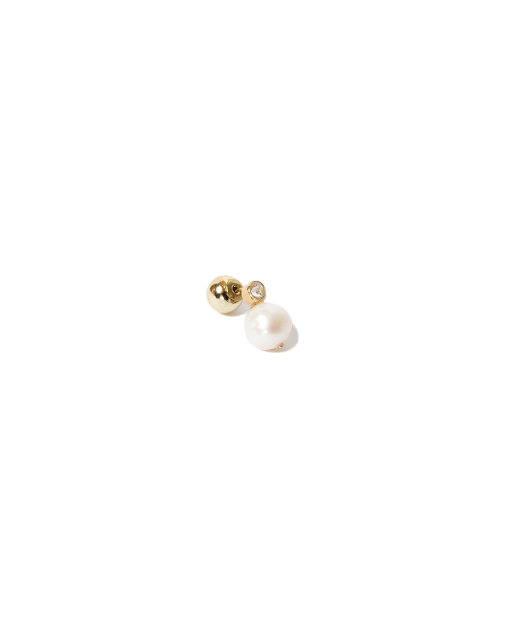 【WOMEN】EO pearl and white topaz earrings（ピアス）