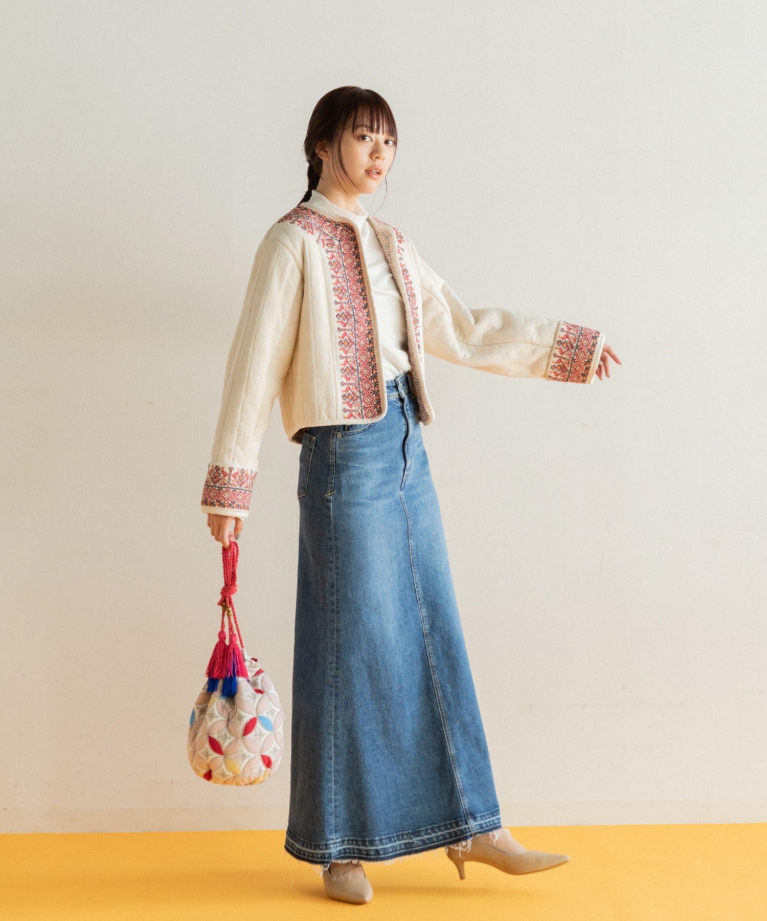 WOMEN】LEIN 襟ぐり刺繍裏ボアキルトジャケット – AMERICAN RAG CIE