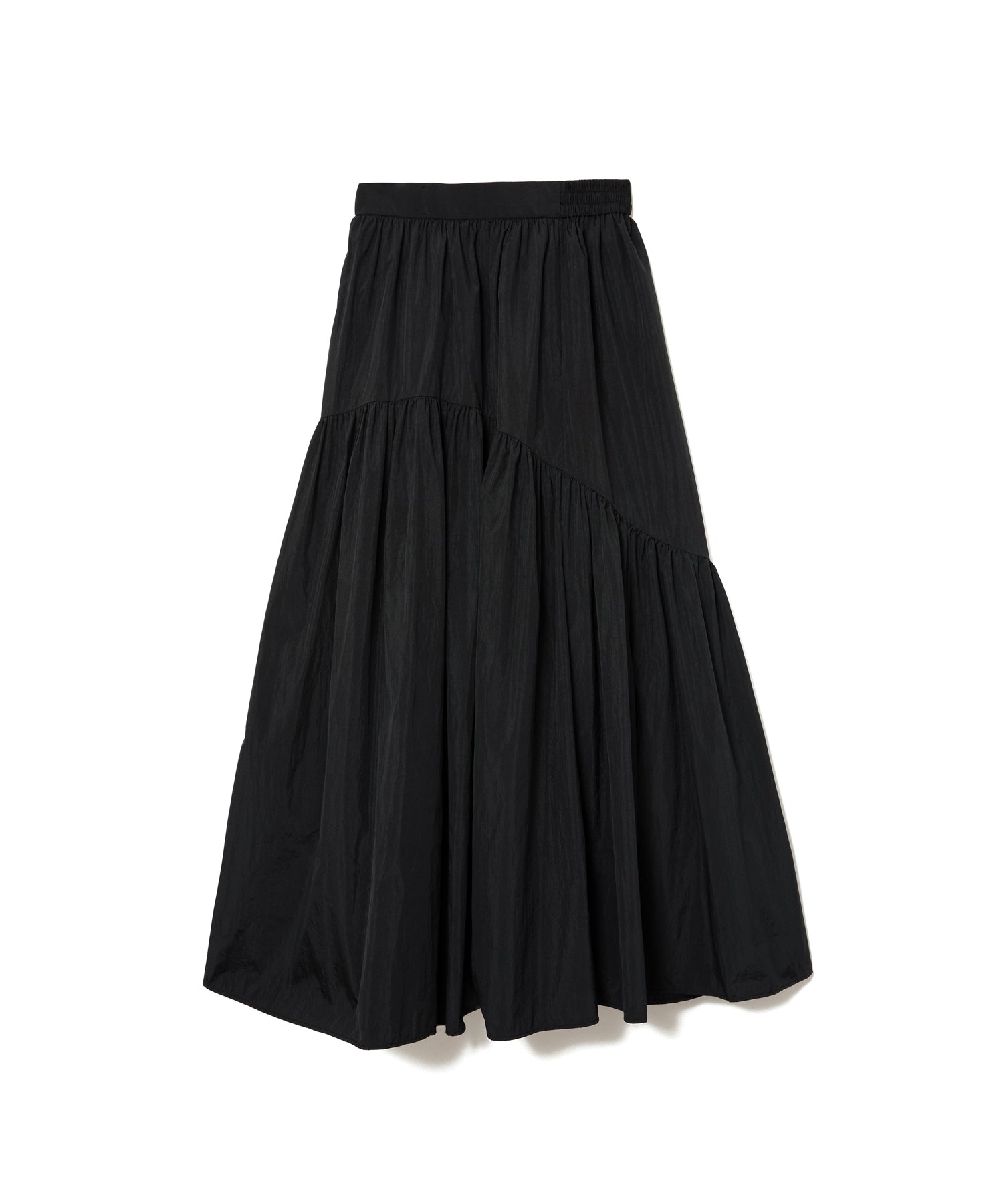 コンビニ受取対応商品】 ロングスカート rurumu: black SK tiered 