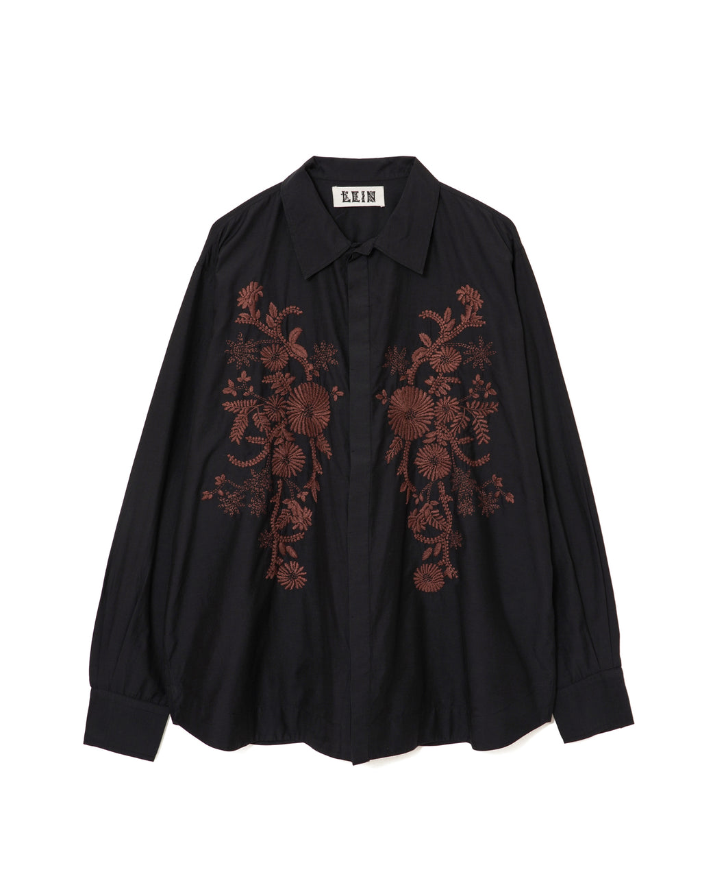 【MEN , WOMEN】LEIN コットンシルク花柄刺繍シャツ