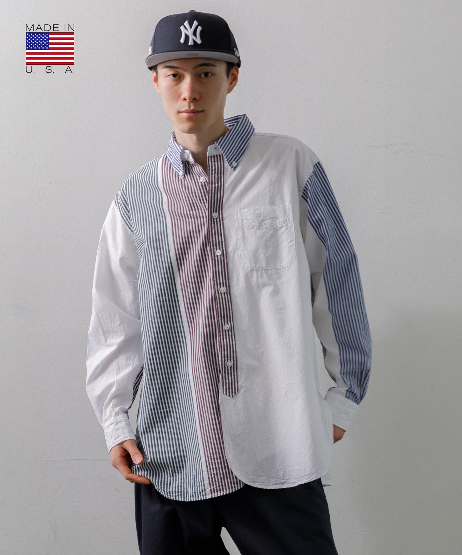MEN】ENGINEERED GARMENTS 19 Century BD Shirt - Block Stripe