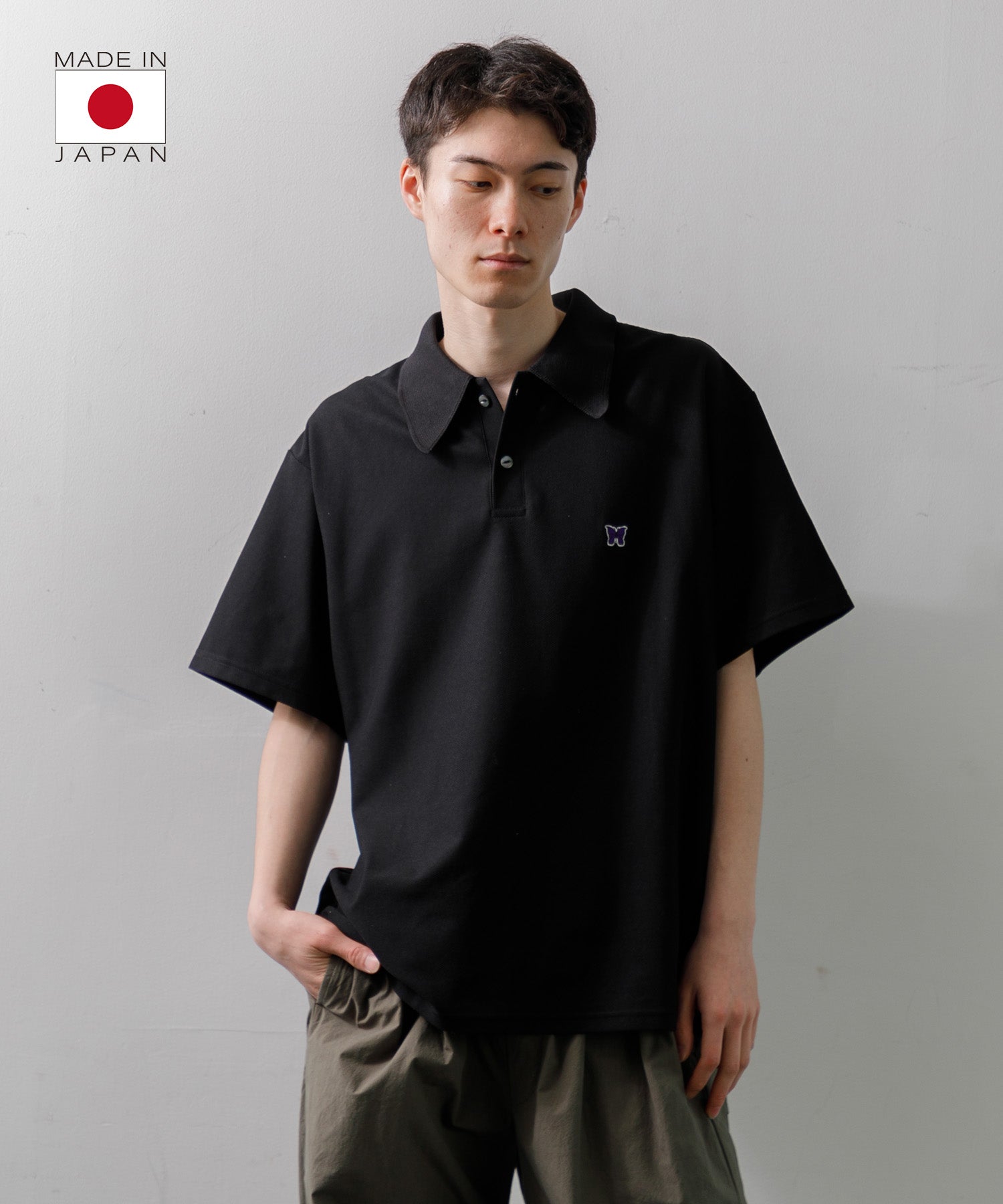 MEN】NEEDLES S/S Polo Shirt - Poly Pique – AMERICAN RAG CIE